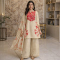 Indowestern printed Party wear dress Cream golden colour