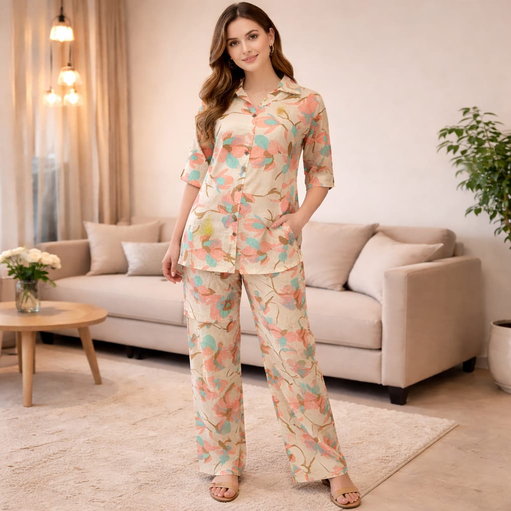 Printed cotton regular fit