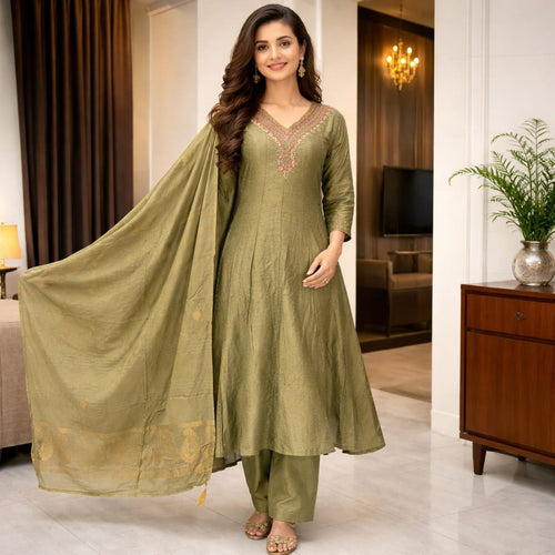 Anarkali with hand work piece suit set