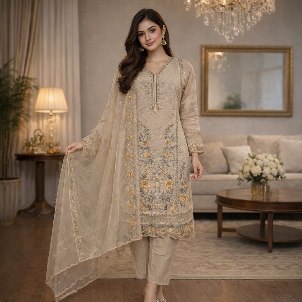 Kurta Pant & Dupatta Set