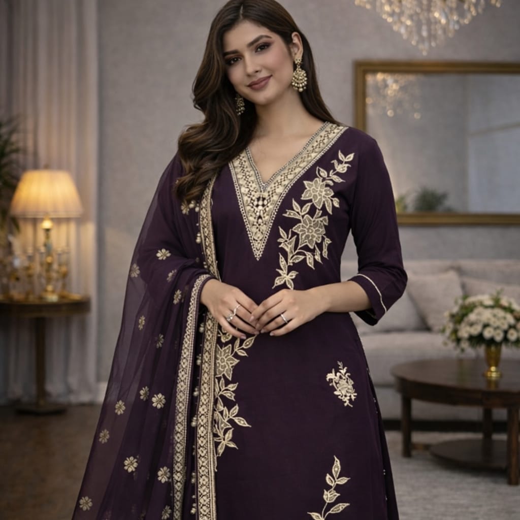 Kurta Pant & Dupatta Set