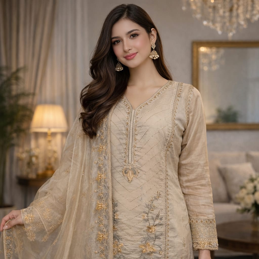 Kurta Pant & Dupatta Set